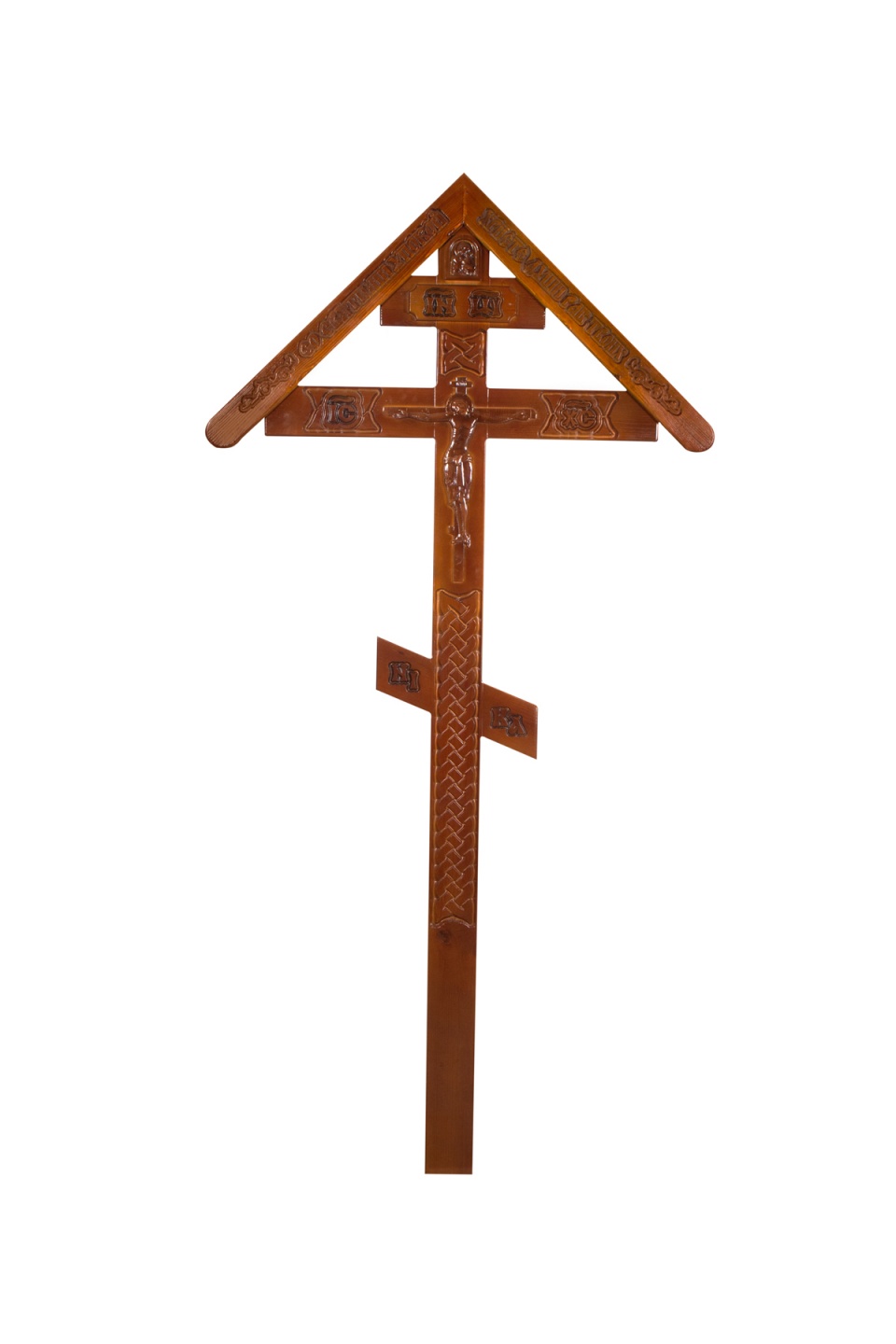 Крест дубовый КДЭ-03К резной с крышкой