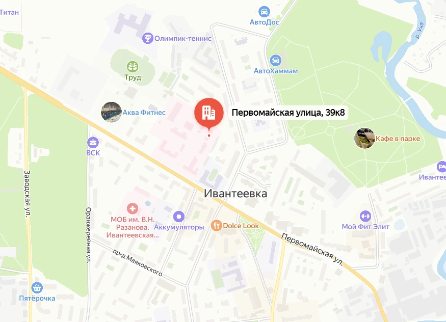 Карта проезда к моргу: Морг Ивантеевской ЦГБ