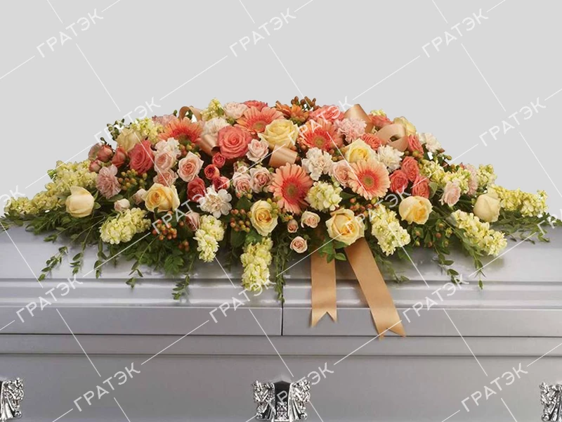 Кремационная композиция из живых цветов №13