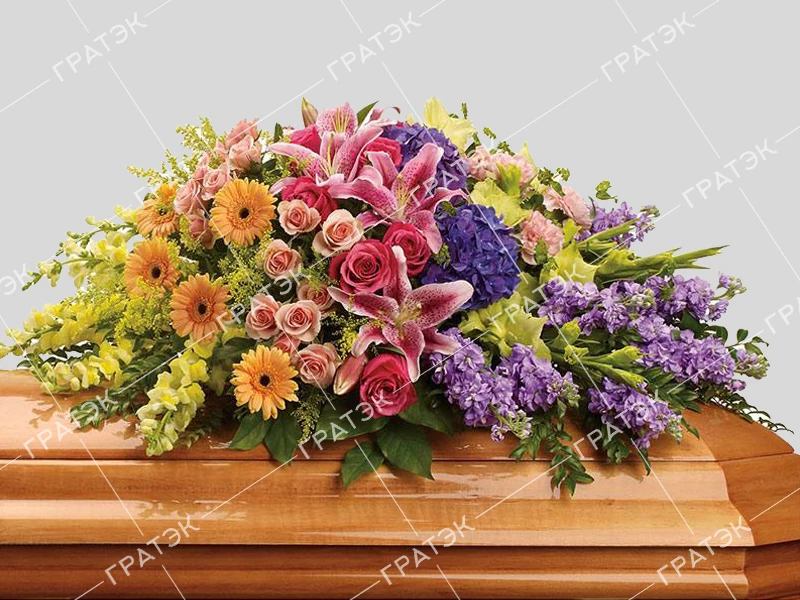Кремационная композиция из живых цветов №14