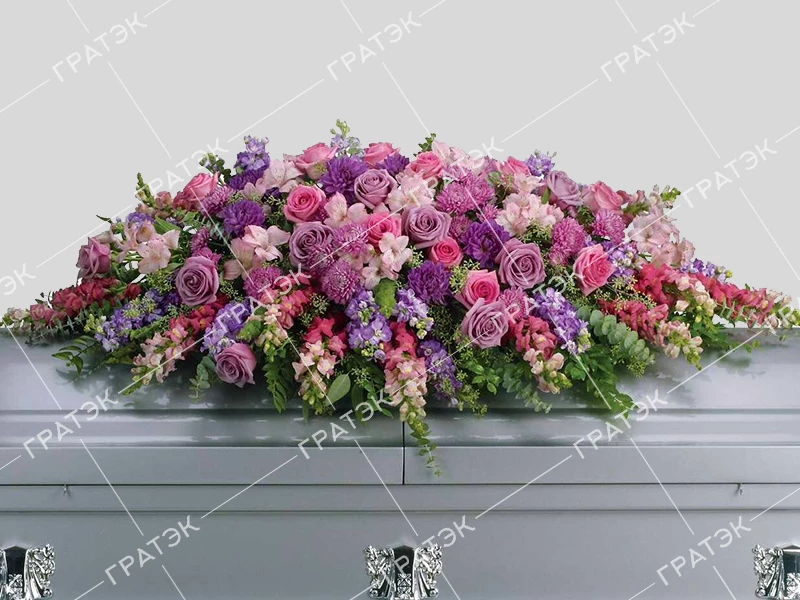 Кремационная композиция из живых цветов №5