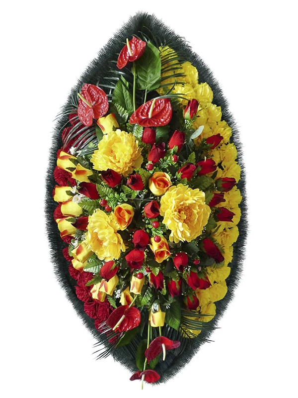 Венок ритуальный из искусственных цветов Авторский №24