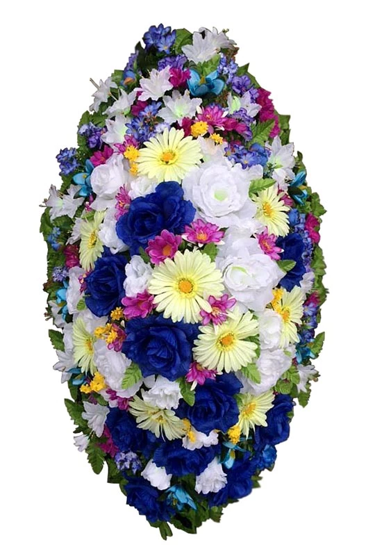 Венок ритуальный из искусственных цветов Авторский №9