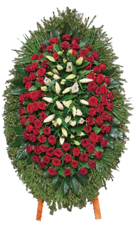 Венок из свежих цветов на похороны №22
